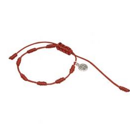 Pulsera 7 nudos cordón fino con San Benito